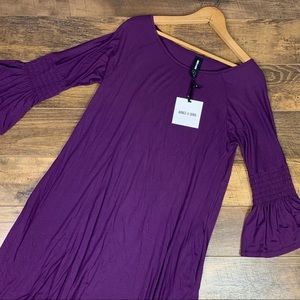 Agnes & Dora Plum Pop Walker Dress NWT